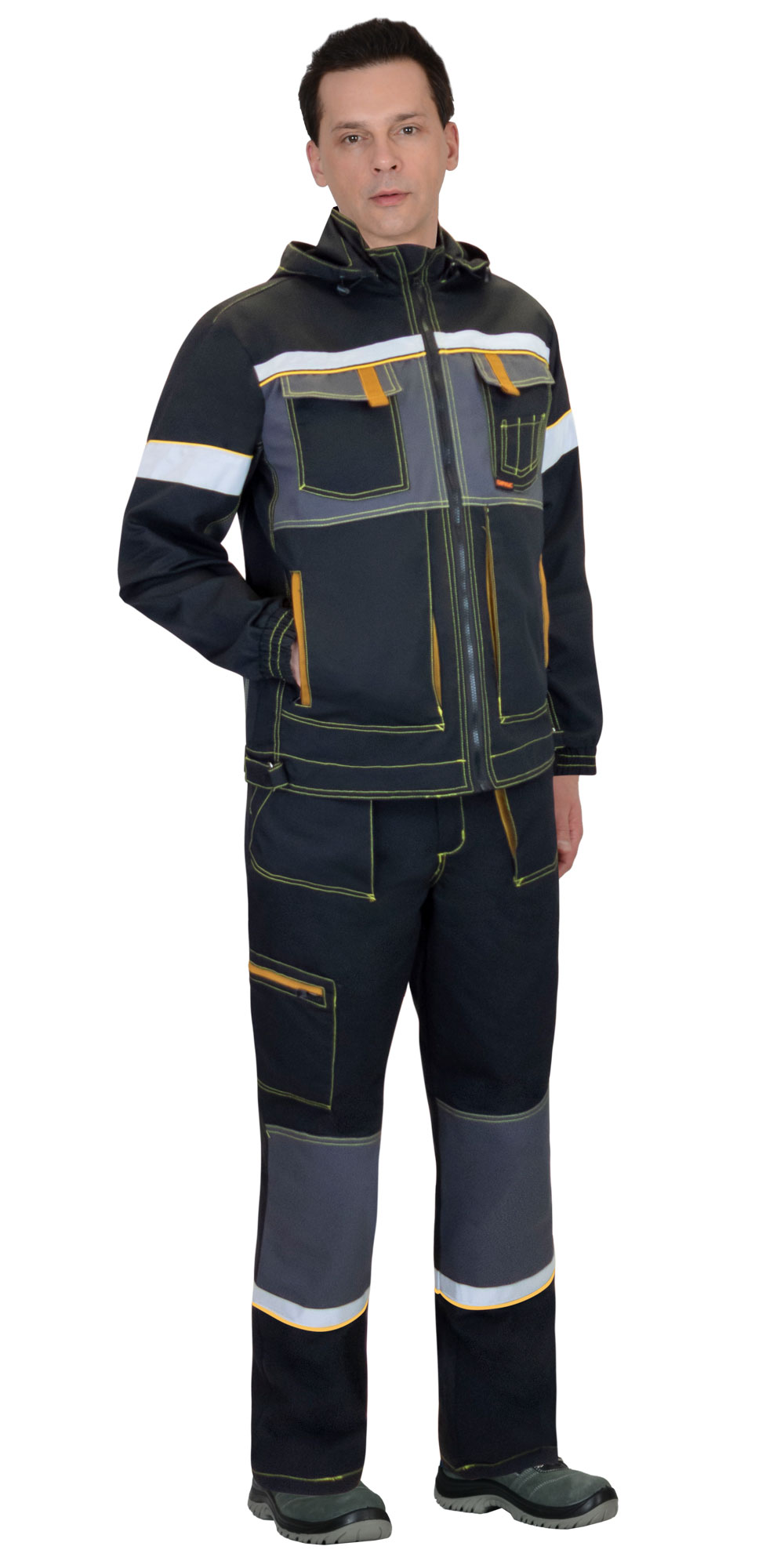 Куртка СИРИУС-РОДОС черная с темно-серым Куртка СИРИУС-РОДОС черная с темно-серым