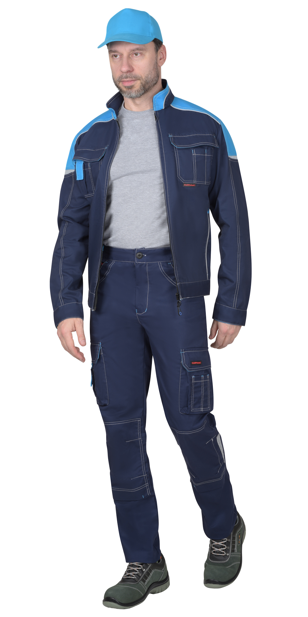 Костюм СИРИУС-ДЖЕТ куртка, брюки синий с голубым тк. мех. стрейч с ВО Костюм СИРИУС-ДЖЕТ куртка, брюки синий с голубым тк. мех. стрейч с ВО