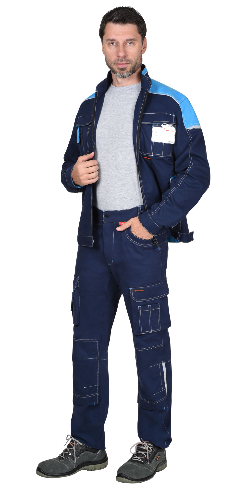 Костюм СИРИУС-ДЖЕТ куртка, брюки синий с голубым тк. мех. стрейч с ВО Костюм СИРИУС-ДЖЕТ куртка, брюки синий с голубым тк. мех. стрейч с ВО