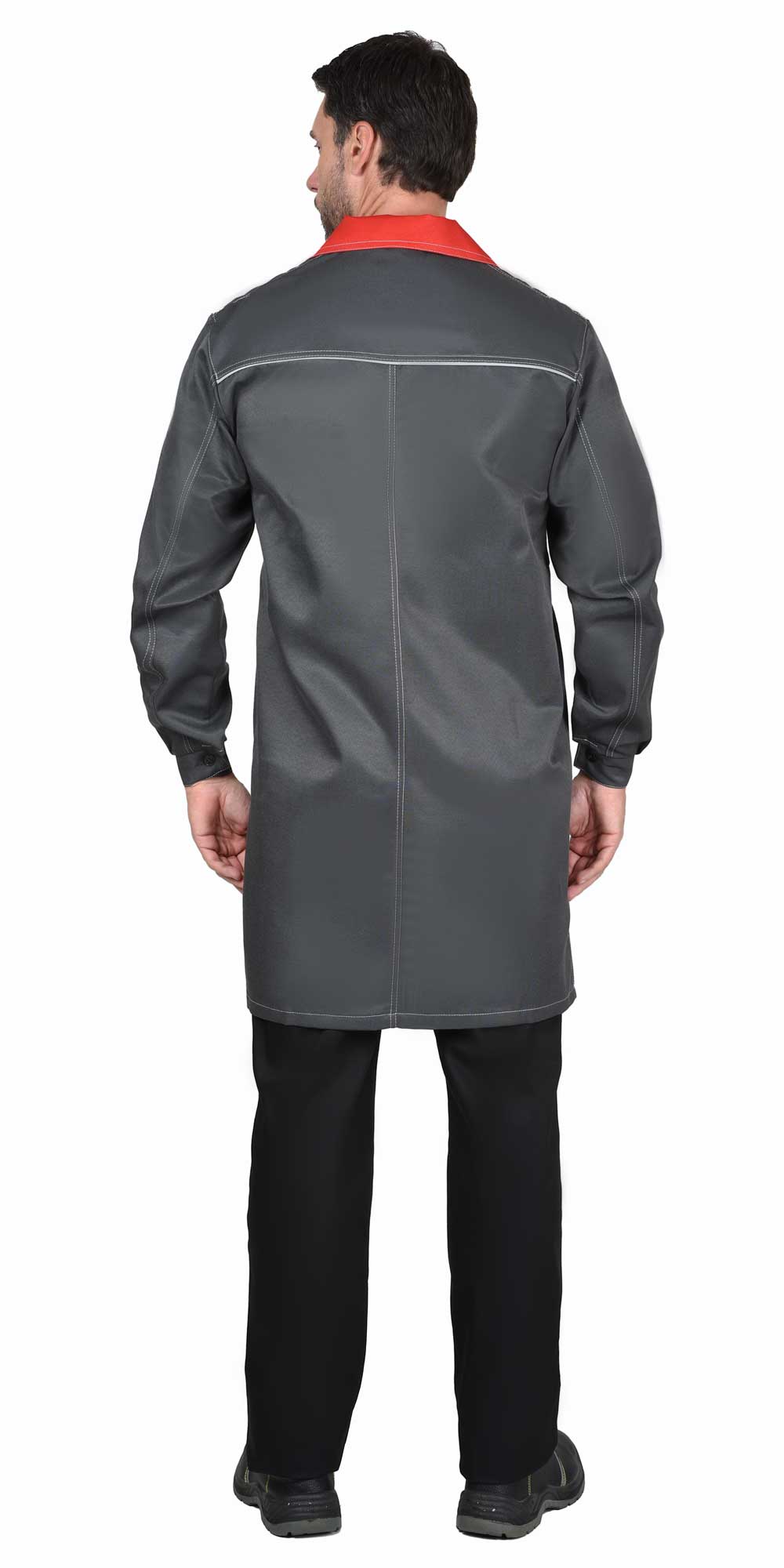 Халат СИРИУС-ФЛОРИДА мужской серый с красным Халат СИРИУС-ФЛОРИДА мужской серый с красным