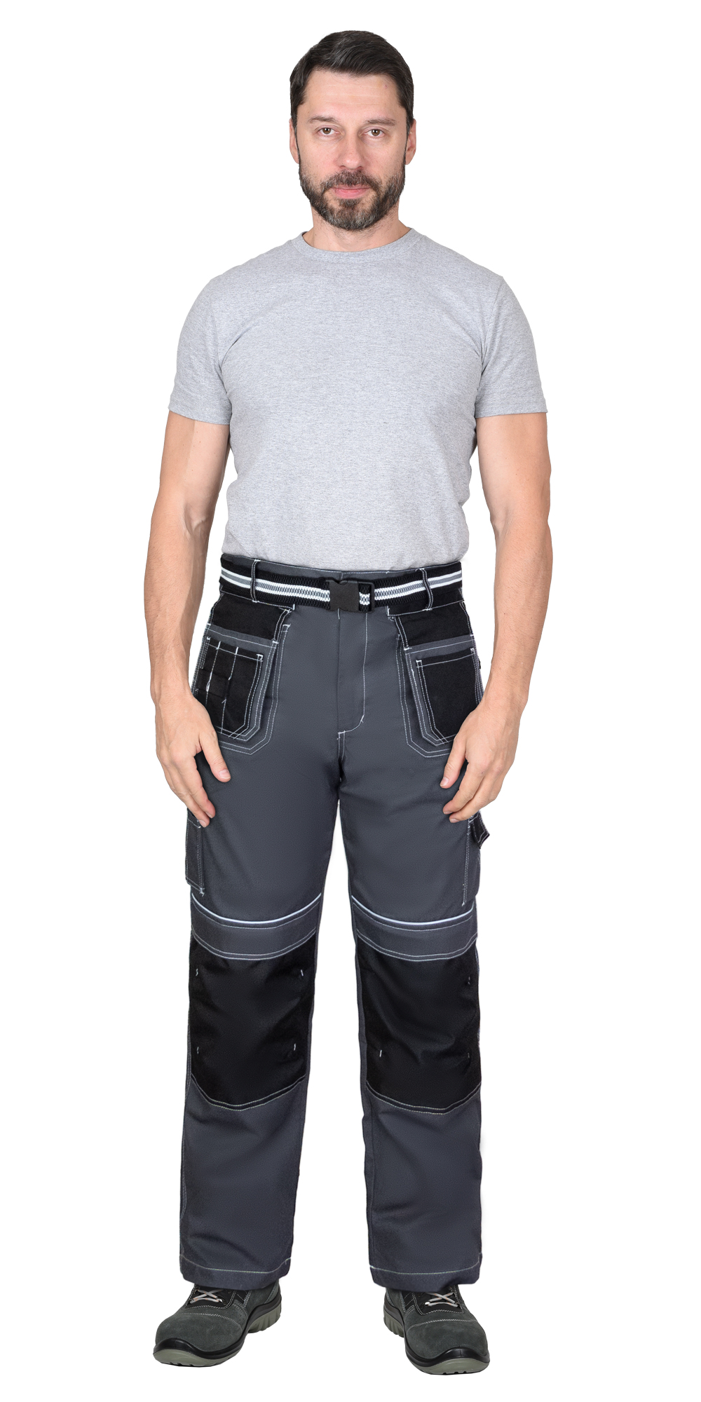 Брюки СИРИУС-ПРЕСТИЖ-Л темно-серый с черным Брюки СИРИУС-ПРЕСТИЖ-Л темно-серый с черным