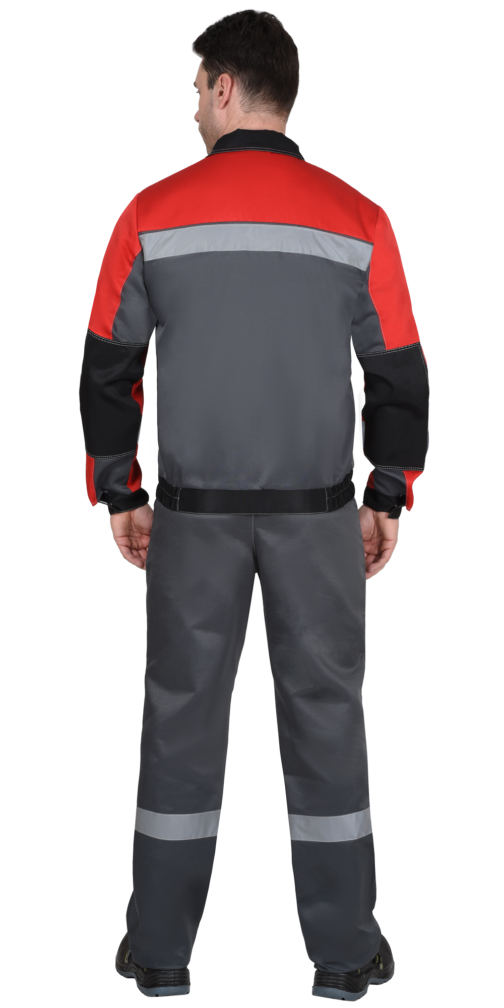 Костюм СИРИУС-ЛИГОР-2 куртка короткая, брюки, темно-серый с красным и черным, СОП Костюм СИРИУС-ЛИГОР-2 куртка короткая, брюки, темно-серый с красным и черным, СОП