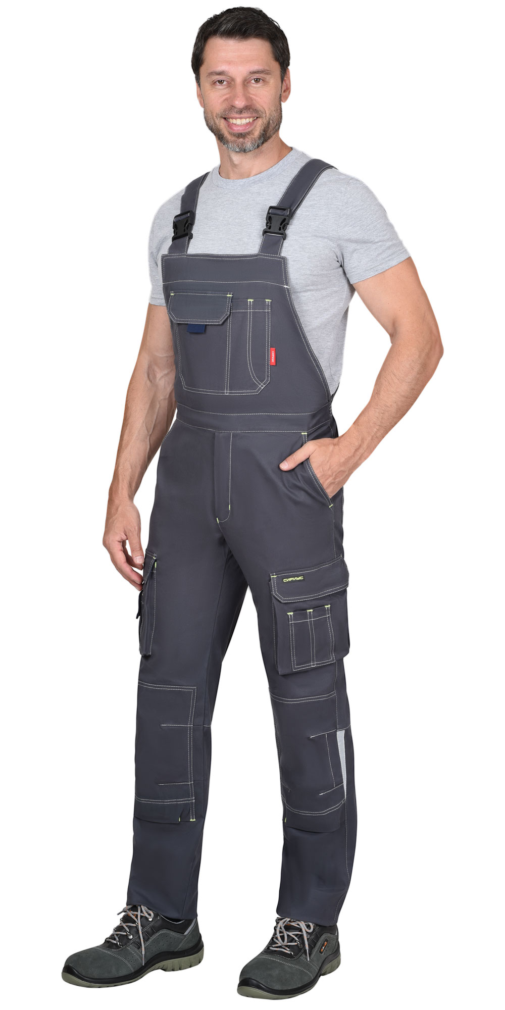 Полукомбинезон СИРИУС-ДЖЕТ т.серый с синим тк. мех. стрейч с ВО Полукомбинезон СИРИУС-ДЖЕТ т.серый с синим тк. мех. стрейч с ВО