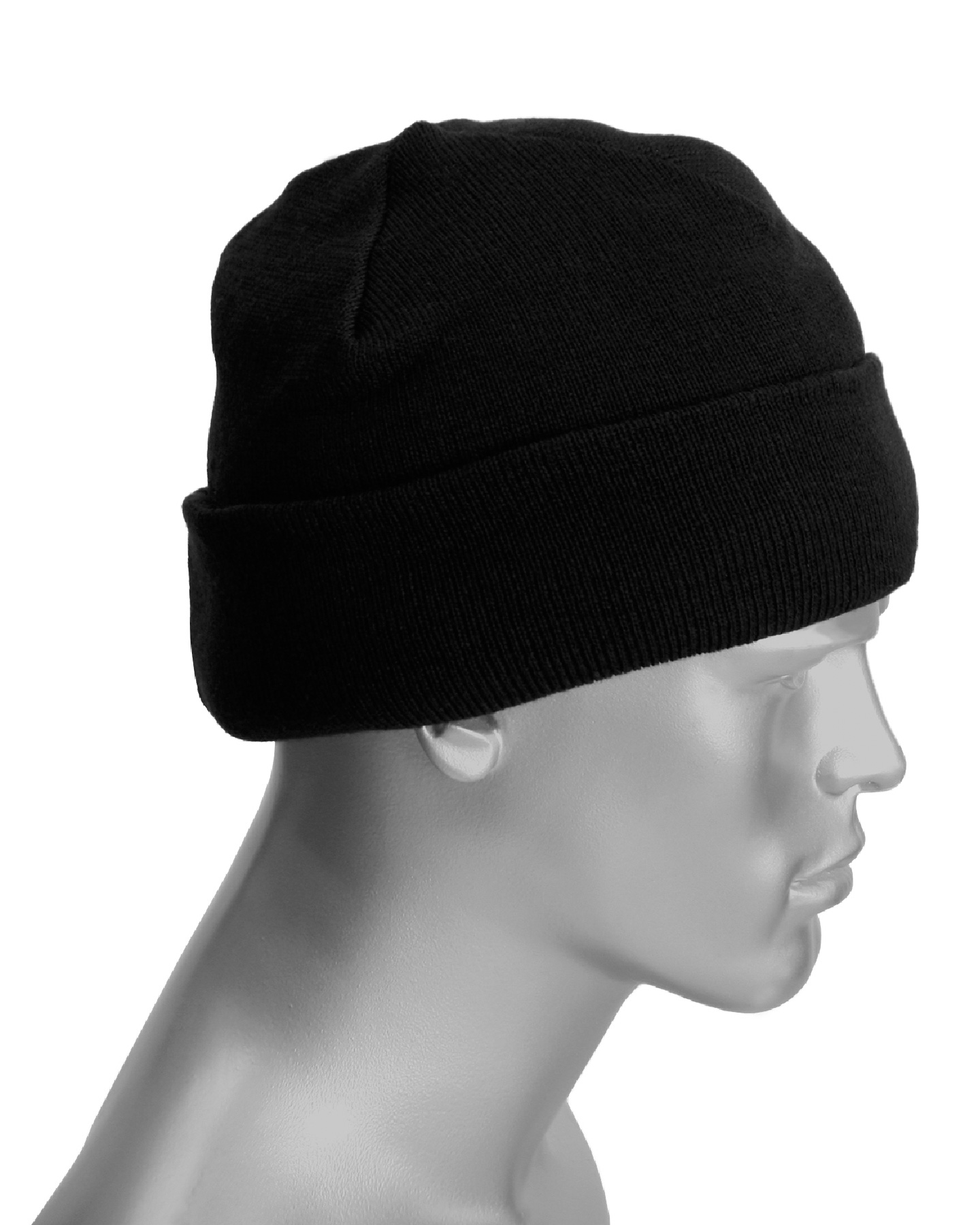 Шапка трикотажная зимняя на синтепоне (120 гр/м2) черная Шапка трикотажная зимняя на синтепоне (120 гр/м2) черная