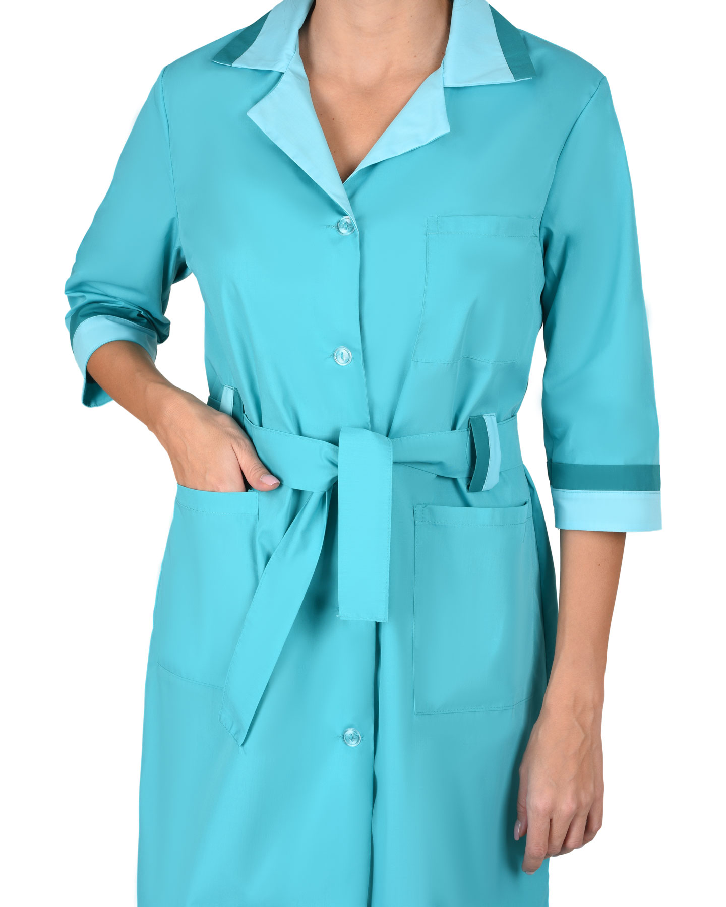 Халат СИРИУС-ФЛОРА женский светло-бирюзовый (СТ) Халат СИРИУС-ФЛОРА женский светло-бирюзовый (СТ)