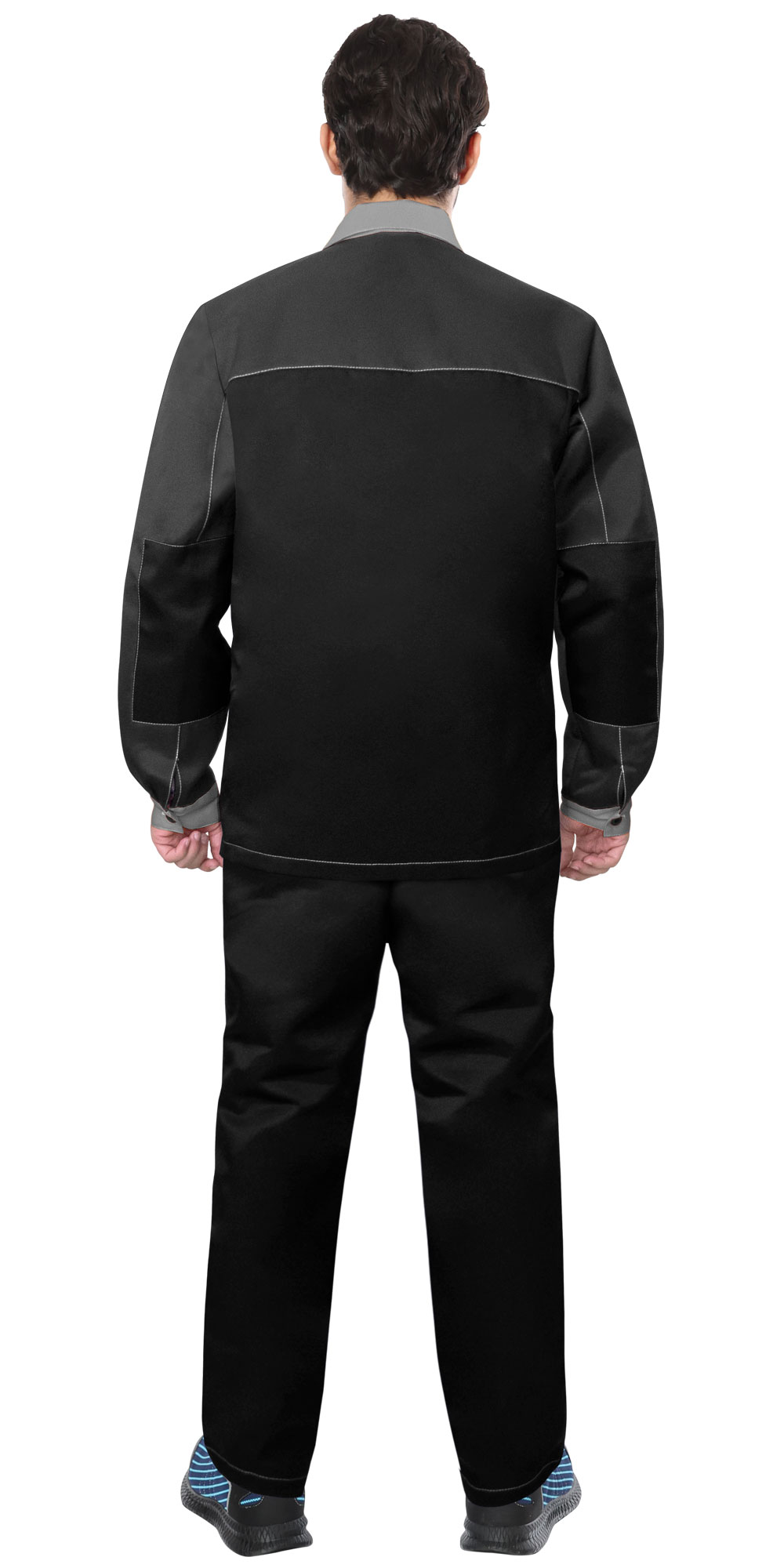 Костюм СИРИУС-АСПЕКТ куртка длин., брюки, черный с темно-серым и светло-серой отделкой Костюм СИРИУС-АСПЕКТ куртка длин., брюки, черный с темно-серым и светло-серой отделкой