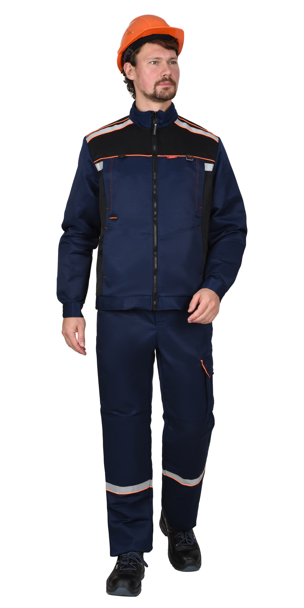 Костюм СИРИУС-ПРАКТИК куртка, брюки, темно-синий с черным и СОП Костюм СИРИУС-ПРАКТИК куртка, брюки, темно-синий с черным и СОП