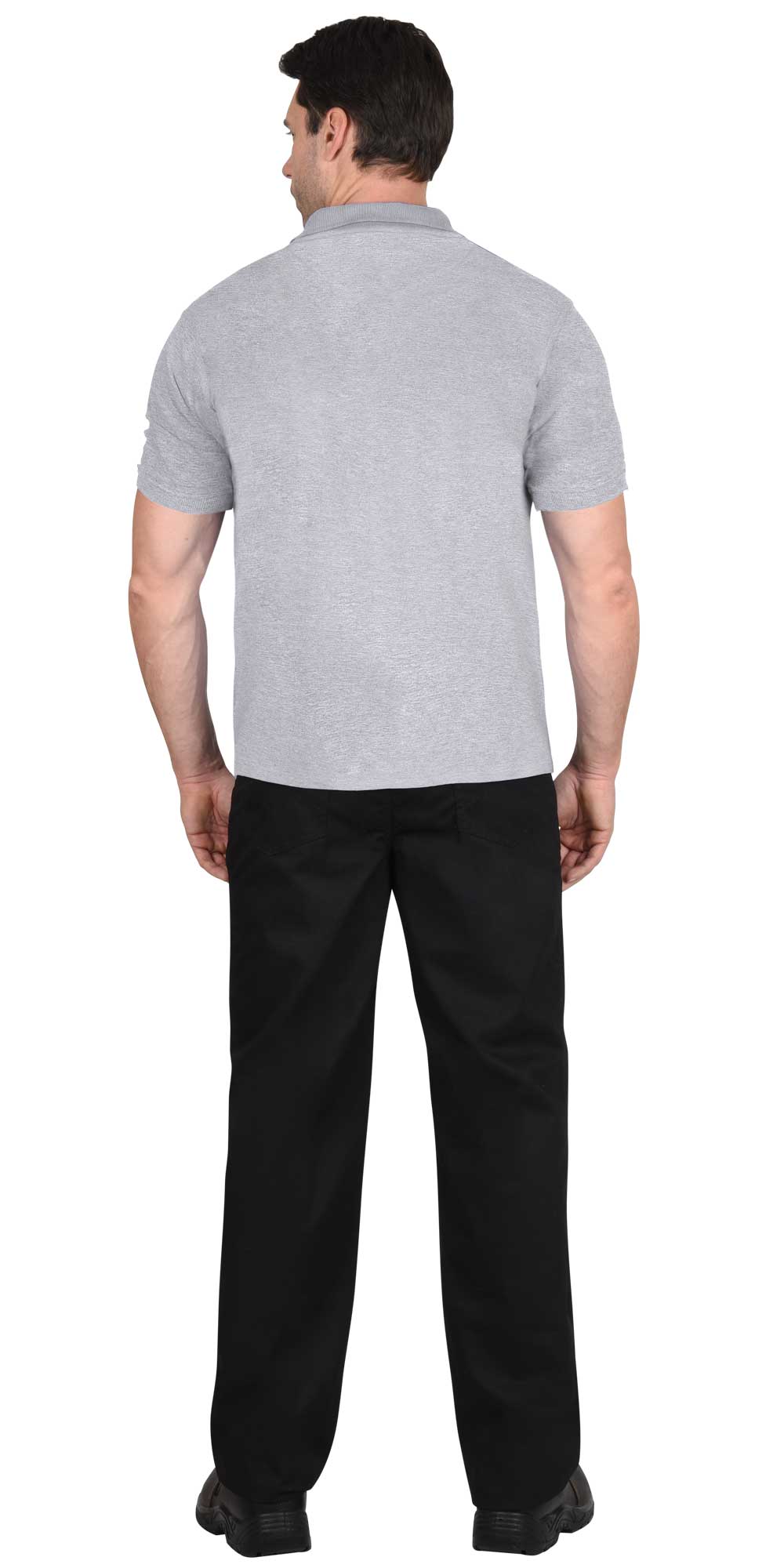 Рубашка-поло меланж серый короткие рукава с манжетом, пл.180 г/м2 (ЧЗ) Рубашка-поло меланж серый короткие рукава с манжетом, пл.180 г/м2 (ЧЗ)