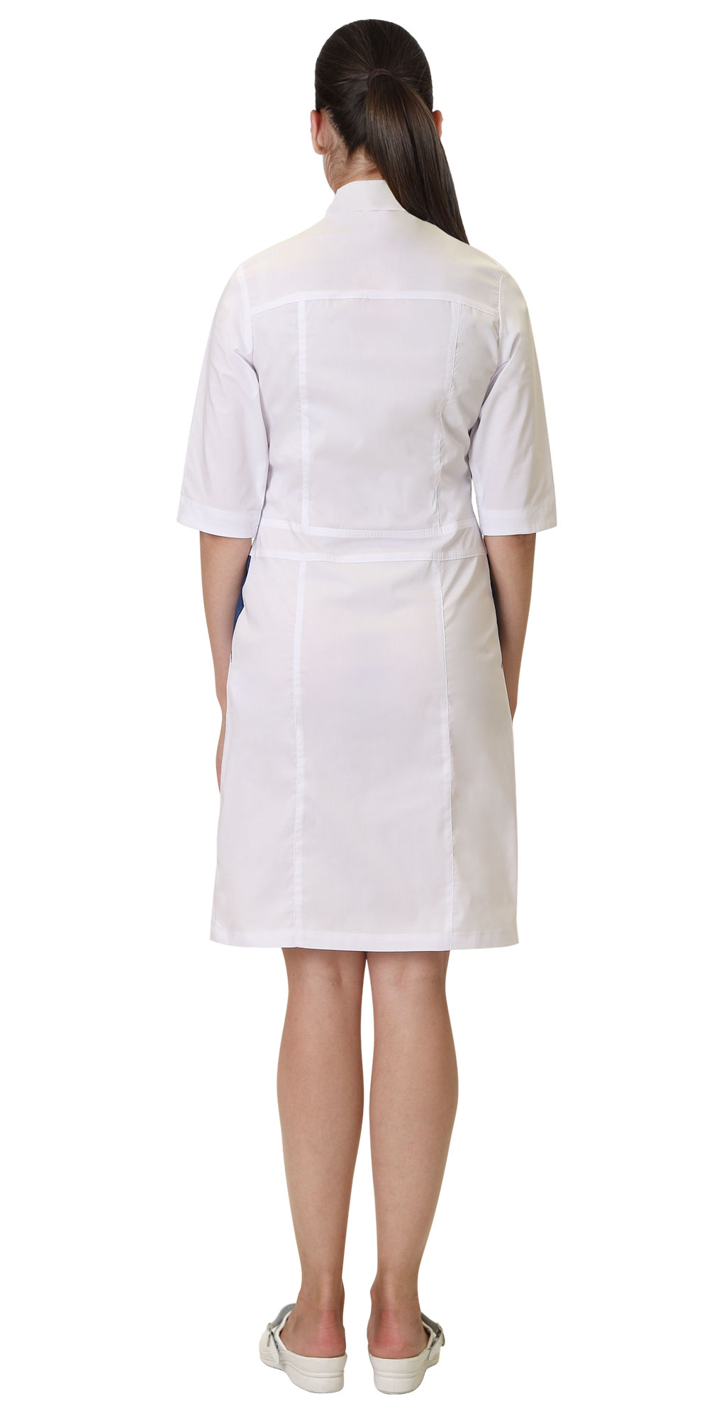 Халат СИРИУС-БАРБАРА женский белый с т-синим Халат СИРИУС-БАРБАРА женский белый с т-синим