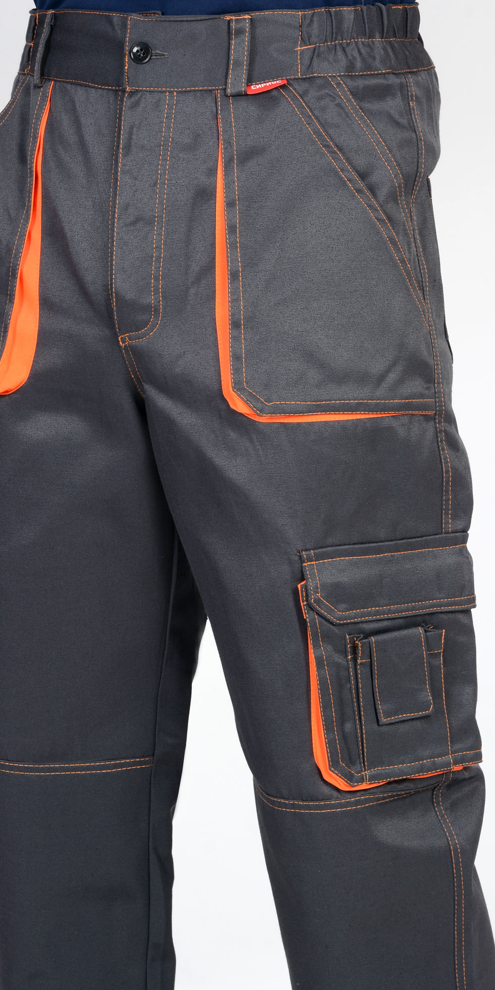 Брюки СИРИУС-CROWN т.серый с оранжевым Брюки СИРИУС-CROWN т.серый с оранжевым