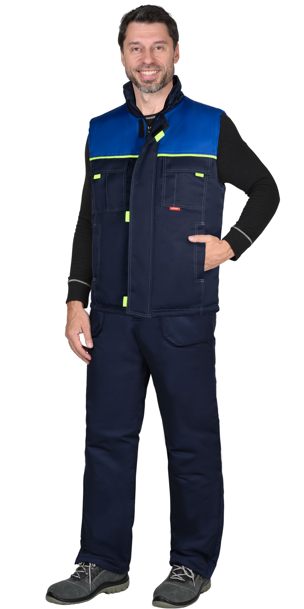 Жилет СИРИУС-ФАВОРИТ мужской, темно-синий с васильковым Жилет СИРИУС-ФАВОРИТ мужской, темно-синий с васильковым