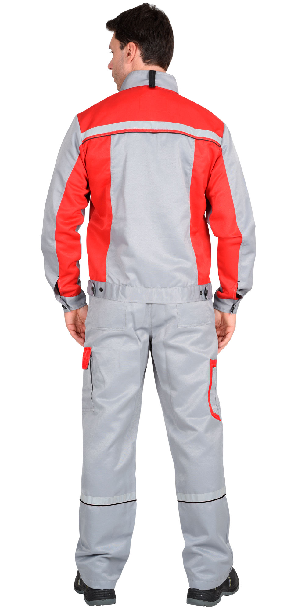 Костюм СИРИУС-ПРАКТИК-1 куртка, п/к св. серрый с красным Костюм СИРИУС-ПРАКТИК-1 куртка, п/к св. серрый с красным