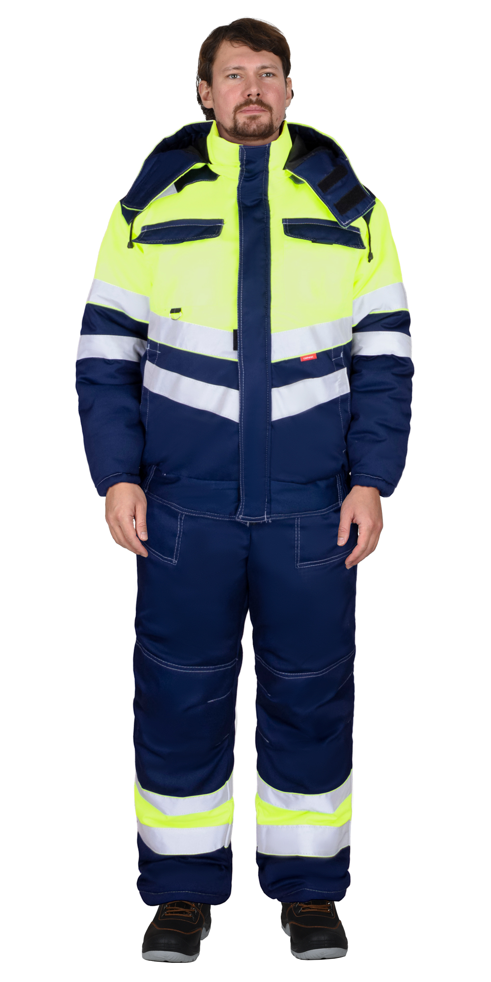 Костюм СИРИУС-НАВИГАТОР-2 зимний, куртка кор., полукомбинезон, синий с лимонным и СОП Костюм СИРИУС-НАВИГАТОР-2 зимний, куртка кор., полукомбинезон, синий с лимонным и СОП